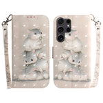 Custodia per telefono in pelle con flip orizzontale colorata 3D, For Samsung Galaxy S25 Ultra 5G, For Samsung Galaxy S24 FE 5G