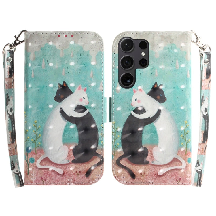 Custodia per telefono in pelle con flip orizzontale colorata 3D, For Samsung Galaxy S25 Ultra 5G, For Samsung Galaxy S24 FE 5G