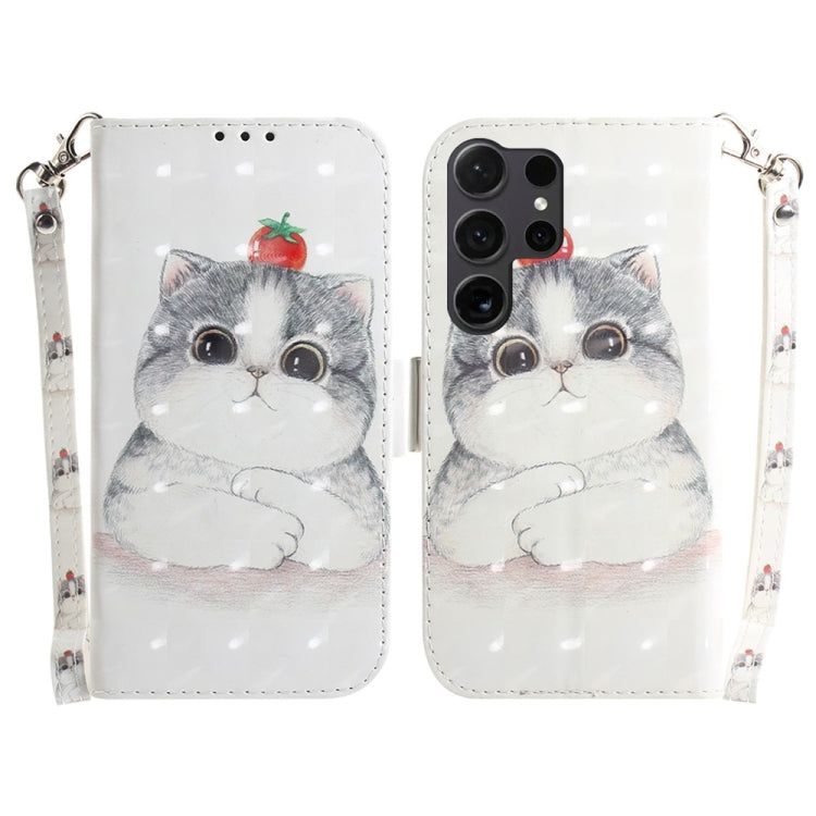 Custodia per telefono in pelle con flip orizzontale colorata 3D, For Samsung Galaxy S25 Ultra 5G, For Samsung Galaxy S24 FE 5G
