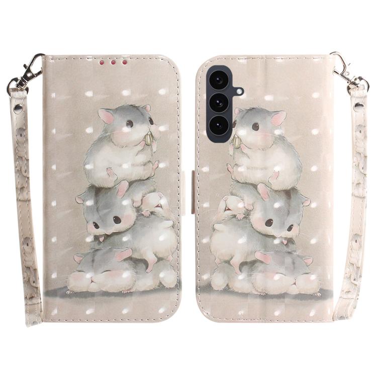 Custodia per telefono in pelle con flip orizzontale colorata 3D, For Samsung Galaxy S26 5G, For Samsung Galaxy S25 FE 5G