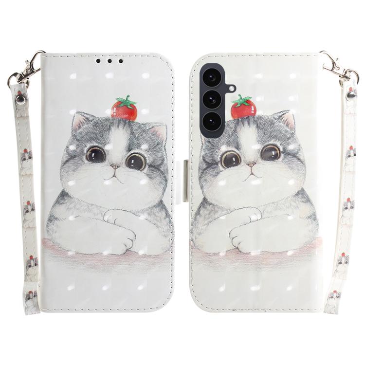Custodia per telefono in pelle con flip orizzontale colorata 3D, For Samsung Galaxy S26 5G, For Samsung Galaxy S25 FE 5G