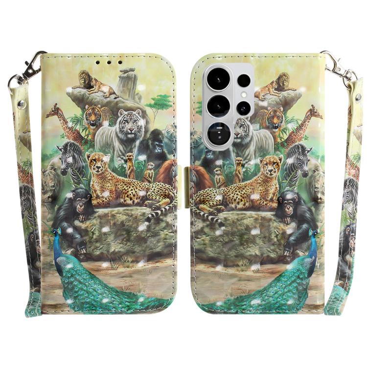 Custodia per telefono in pelle con flip orizzontale colorata 3D, For Samsung Galaxy S26 Edge 5G, For Samsung Galaxy S26 Ultra 5G