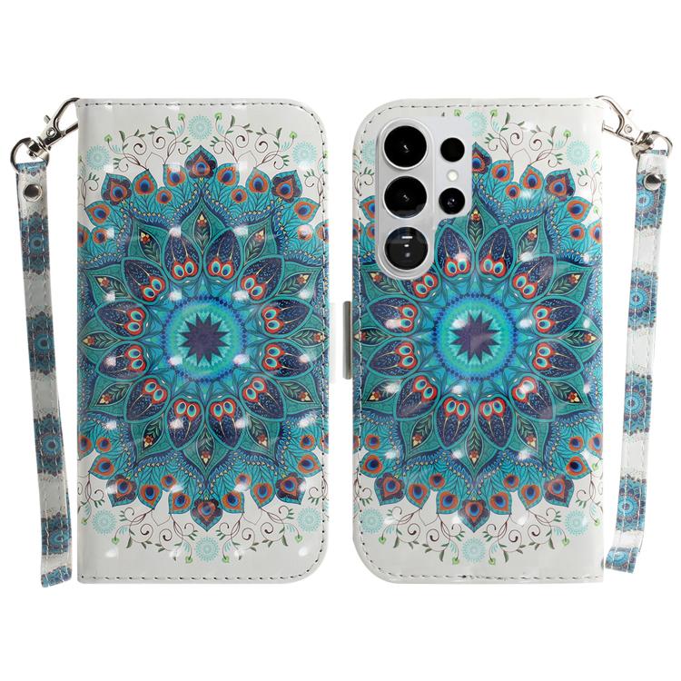 Custodia per telefono in pelle con flip orizzontale colorata 3D, For Samsung Galaxy S26 Edge 5G, For Samsung Galaxy S26 Ultra 5G