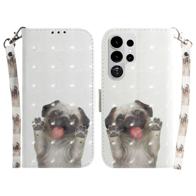 Custodia per telefono in pelle con flip orizzontale colorata 3D, For Samsung Galaxy S26 Edge 5G, For Samsung Galaxy S26 Ultra 5G