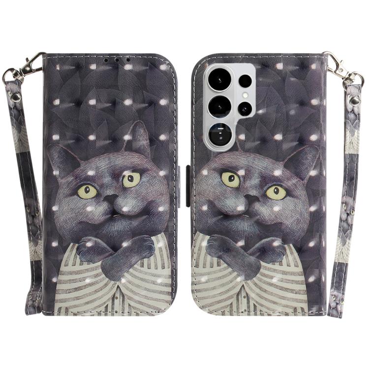 Custodia per telefono in pelle con flip orizzontale colorata 3D, For Samsung Galaxy S26 Edge 5G, For Samsung Galaxy S26 Ultra 5G