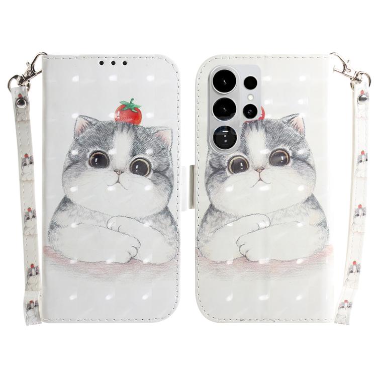 Custodia per telefono in pelle con flip orizzontale colorata 3D, For Samsung Galaxy S26 Edge 5G, For Samsung Galaxy S26 Ultra 5G