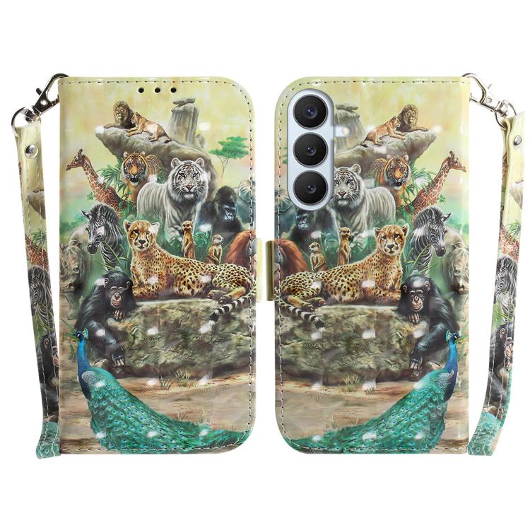Custodia per telefono in pelle con flip orizzontale colorata 3D, For Galaxy S26 FE 5G, For Samsung Galaxy S26+ 5G