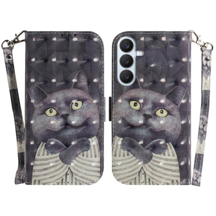 Custodia per telefono in pelle con flip orizzontale colorata 3D, For Galaxy S26 FE 5G, For Samsung Galaxy S26+ 5G
