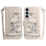 Custodia per telefono in pelle con flip orizzontale colorata 3D, For Galaxy S26 FE 5G, For Samsung Galaxy S26+ 5G