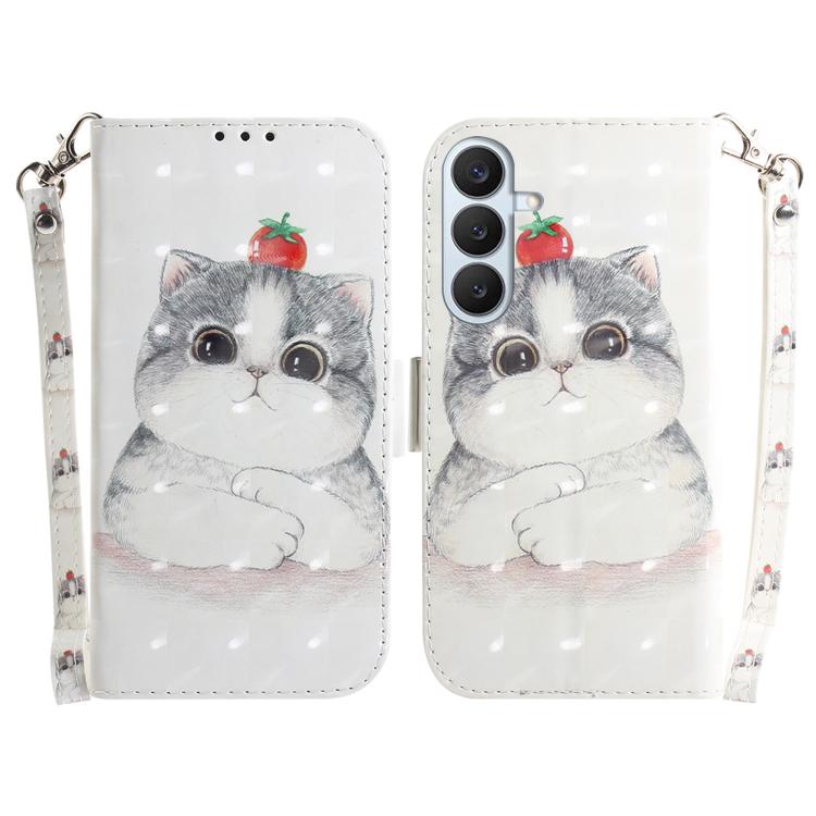 Custodia per telefono in pelle con flip orizzontale colorata 3D, For Galaxy S26 FE 5G, For Samsung Galaxy S26+ 5G