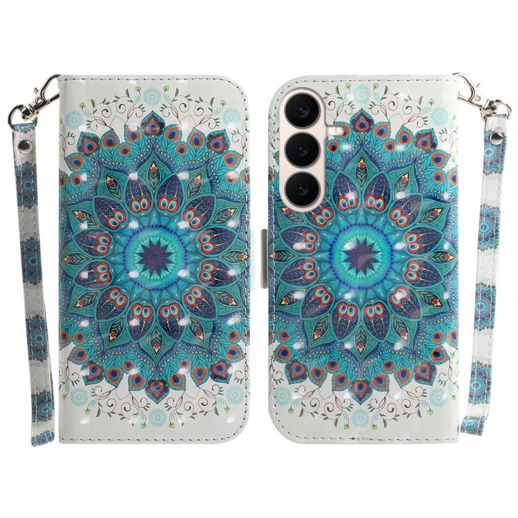Custodia per telefono in pelle con flip orizzontale colorata 3D, For Galaxy S26 FE 5G, For Samsung Galaxy S26+ 5G