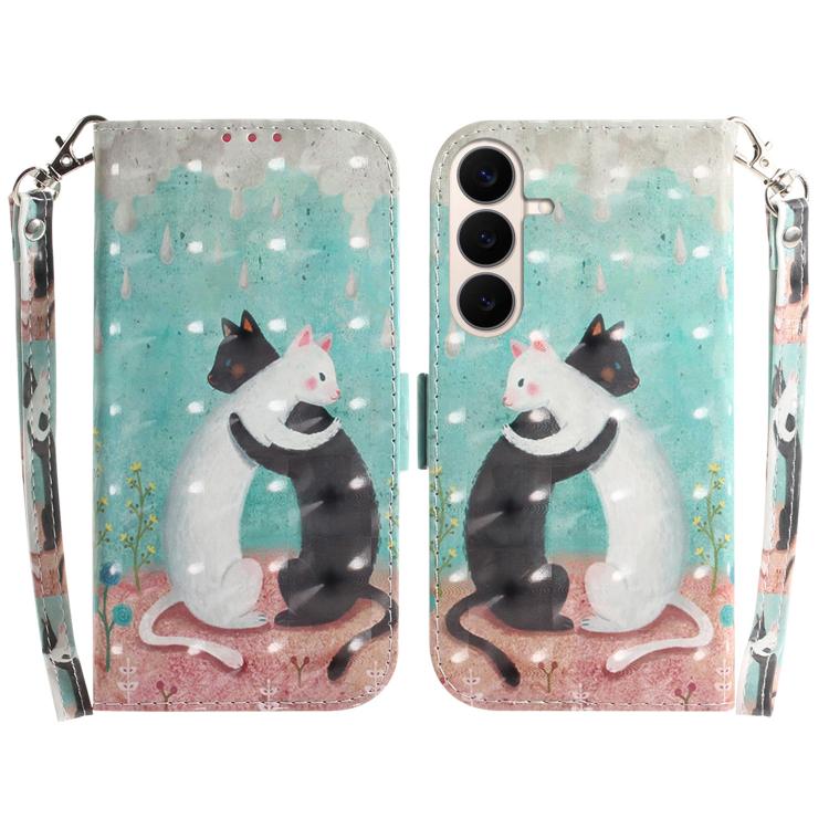 Custodia per telefono in pelle con flip orizzontale colorata 3D, For Galaxy S26 FE 5G, For Samsung Galaxy S26+ 5G