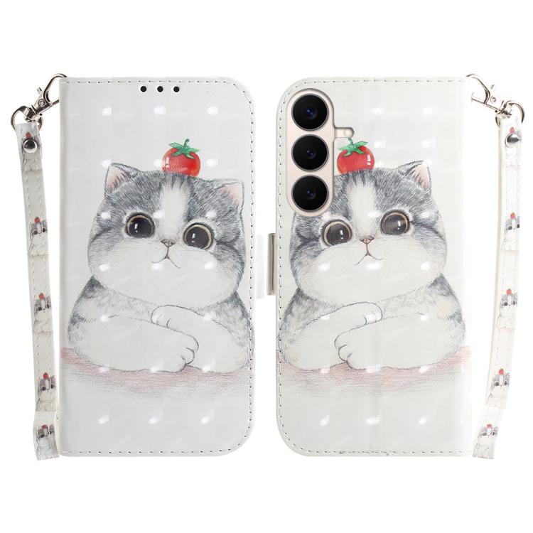 Custodia per telefono in pelle con flip orizzontale colorata 3D, For Galaxy S26 FE 5G, For Samsung Galaxy S26+ 5G