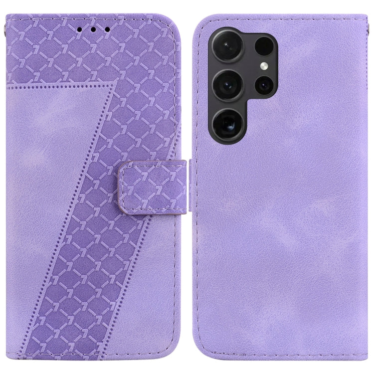 Custodia per telefono in pelle goffrata a sette forme, For Samsung Galaxy S25 Ultra 5G, For Samsung Galaxy S24 FE 5G