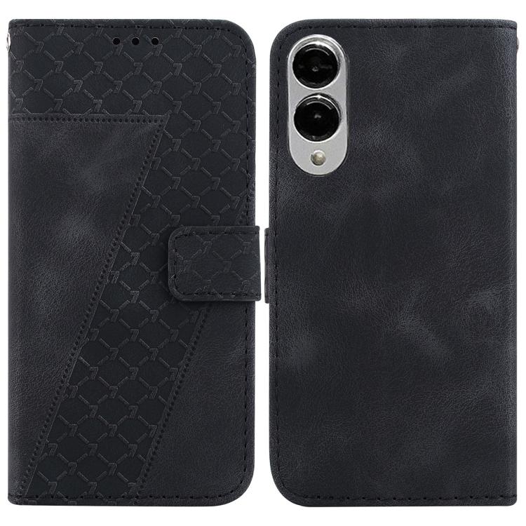 Custodia per telefono in pelle goffrata a sette forme, For Samsung Galaxy S25 FE 5G, For Samsung Galaxy S25 Edge 5G, For Samsung Galaxy S25 5G, For Samsung Galaxy S25+ 5G