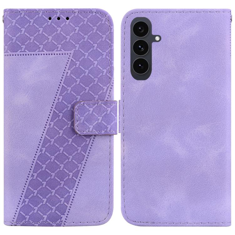 Custodia per telefono in pelle goffrata a sette forme, For Samsung Galaxy S25 FE 5G, For Samsung Galaxy S25 Edge 5G, For Samsung Galaxy S25 5G, For Samsung Galaxy S25+ 5G