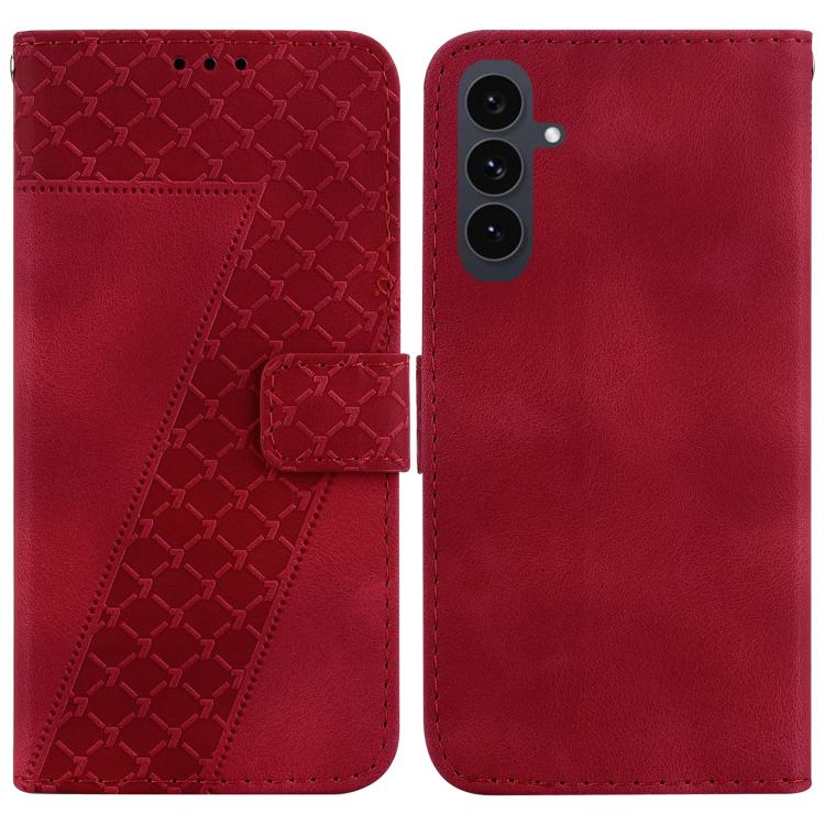 Custodia per telefono in pelle goffrata a sette forme, For Samsung Galaxy S25 FE 5G, For Samsung Galaxy S25 Edge 5G, For Samsung Galaxy S25 5G, For Samsung Galaxy S25+ 5G