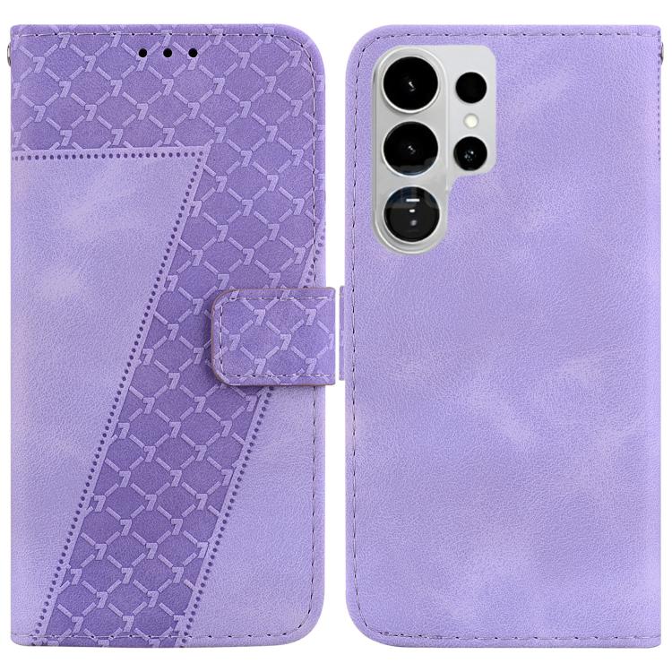 Custodia per telefono in pelle goffrata a sette forme, For Samsung Galaxy S26+ 5G, For Samsung Galaxy S26 Edge 5G, For Samsung Galaxy S26 Ultra 5G, For Samsung Galaxy S26 5G