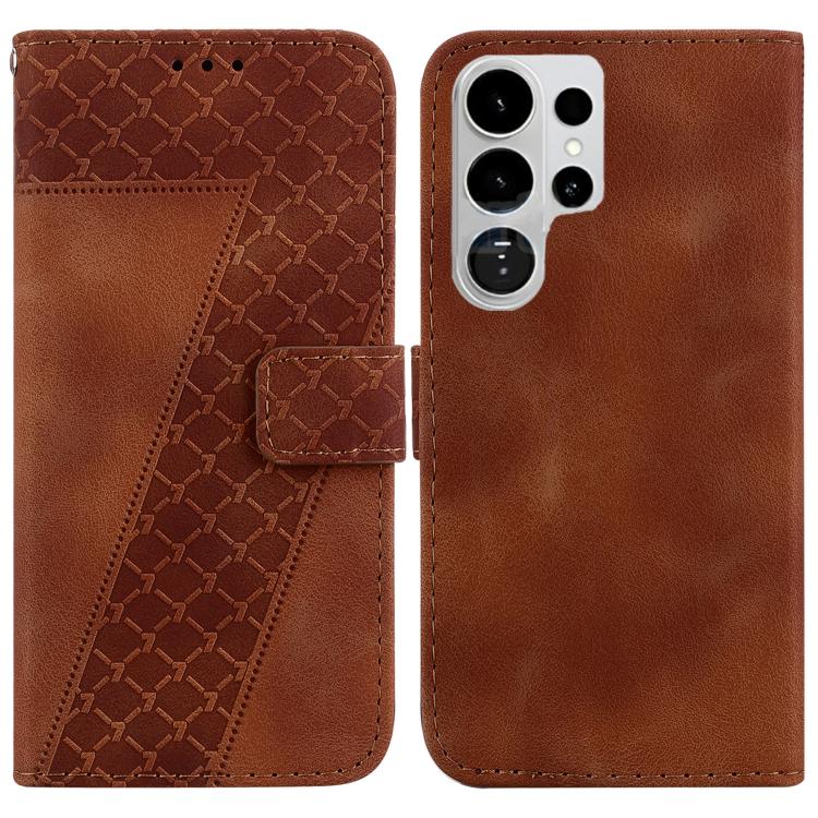 Custodia per telefono in pelle goffrata a sette forme, For Samsung Galaxy S26+ 5G, For Samsung Galaxy S26 Edge 5G, For Samsung Galaxy S26 Ultra 5G, For Samsung Galaxy S26 5G