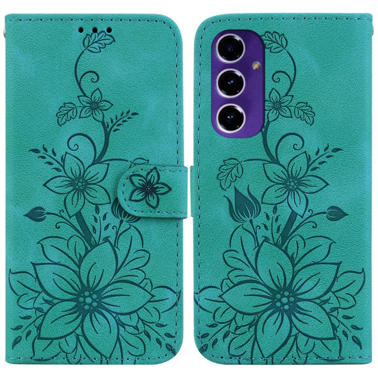 Custodia per telefono in pelle goffrata Giglio, For Samsung Galaxy S25+ 5G, For Samsung Galaxy S25 Ultra 5G, For Samsung Galaxy S24 FE 5G
