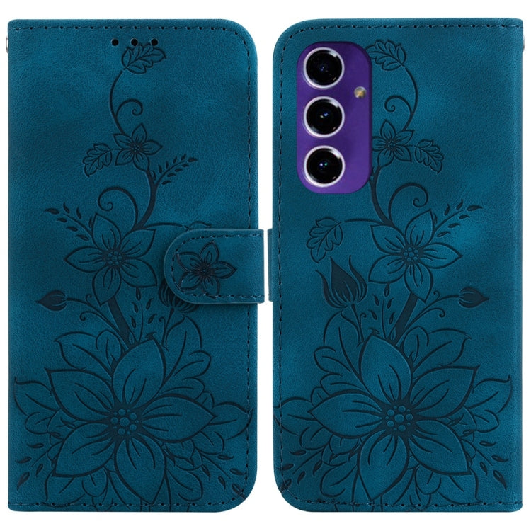 Custodia per telefono in pelle goffrata Giglio, For Samsung Galaxy S25+ 5G, For Samsung Galaxy S25 Ultra 5G, For Samsung Galaxy S24 FE 5G