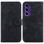 Custodia per telefono in pelle goffrata Giglio, For Samsung Galaxy S25+ 5G, For Samsung Galaxy S25 Ultra 5G, For Samsung Galaxy S24 FE 5G