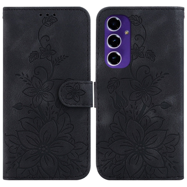 Custodia per telefono in pelle goffrata Giglio, For Samsung Galaxy S25+ 5G, For Samsung Galaxy S25 Ultra 5G, For Samsung Galaxy S24 FE 5G