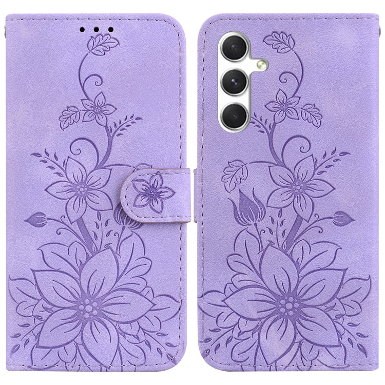 Custodia per telefono in pelle goffrata Giglio, For Samsung Galaxy S26 5G, For Samsung Galaxy S25 FE 5G, For Samsung Galaxy S25 Edge 5G, For Samsung Galaxy S25 5G