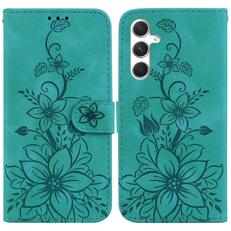 Custodia per telefono in pelle goffrata Giglio, For Samsung Galaxy S25+ 5G, For Samsung Galaxy S25 Ultra 5G, For Samsung Galaxy S24 FE 5G