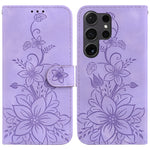 Custodia per telefono in pelle goffrata Giglio, For Samsung Galaxy S25+ 5G, For Samsung Galaxy S25 Ultra 5G, For Samsung Galaxy S24 FE 5G