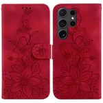 Custodia per telefono in pelle goffrata Giglio, For Samsung Galaxy S25+ 5G, For Samsung Galaxy S25 Ultra 5G, For Samsung Galaxy S24 FE 5G