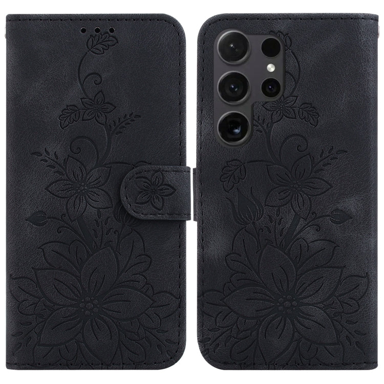 Custodia per telefono in pelle goffrata Giglio, For Samsung Galaxy S25+ 5G, For Samsung Galaxy S25 Ultra 5G, For Samsung Galaxy S24 FE 5G