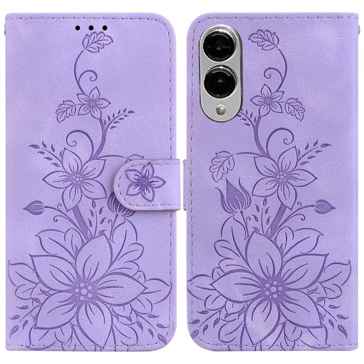 Custodia per telefono in pelle goffrata Giglio, For Samsung Galaxy S26 5G, For Samsung Galaxy S25 FE 5G, For Samsung Galaxy S25 Edge 5G, For Samsung Galaxy S25 5G