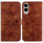 Custodia per telefono in pelle goffrata Giglio, For Samsung Galaxy S26 5G, For Samsung Galaxy S25 FE 5G, For Samsung Galaxy S25 Edge 5G, For Samsung Galaxy S25 5G
