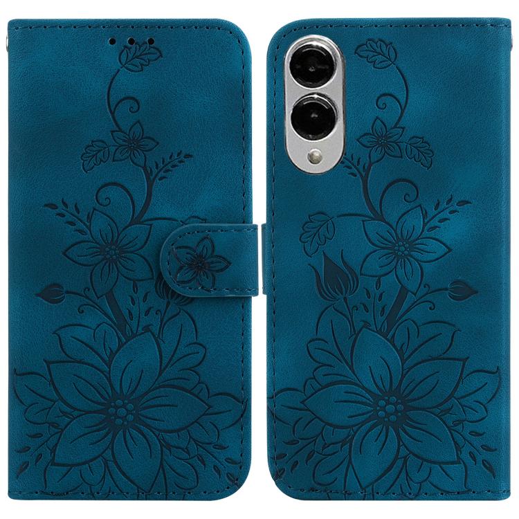 Custodia per telefono in pelle goffrata Giglio, For Samsung Galaxy S26 5G, For Samsung Galaxy S25 FE 5G, For Samsung Galaxy S25 Edge 5G, For Samsung Galaxy S25 5G