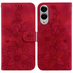 Custodia per telefono in pelle goffrata Giglio, For Samsung Galaxy S26 5G, For Samsung Galaxy S25 FE 5G, For Samsung Galaxy S25 Edge 5G, For Samsung Galaxy S25 5G