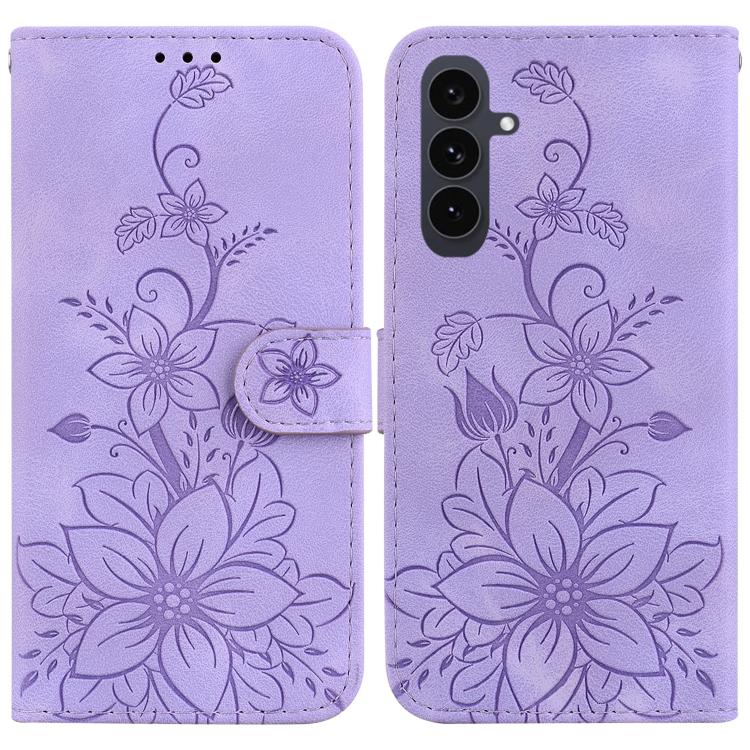 Custodia per telefono in pelle goffrata Giglio, For Samsung Galaxy S26 5G, For Samsung Galaxy S25 FE 5G, For Samsung Galaxy S25 Edge 5G, For Samsung Galaxy S25 5G