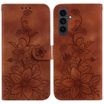 Custodia per telefono in pelle goffrata Giglio, For Samsung Galaxy S26 5G, For Samsung Galaxy S25 FE 5G, For Samsung Galaxy S25 Edge 5G, For Samsung Galaxy S25 5G