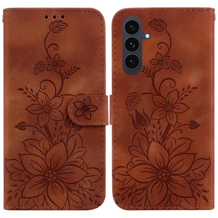 Custodia per telefono in pelle goffrata Giglio, For Samsung Galaxy S26 5G, For Samsung Galaxy S25 FE 5G, For Samsung Galaxy S25 Edge 5G, For Samsung Galaxy S25 5G