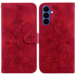 Custodia per telefono in pelle goffrata Giglio, For Samsung Galaxy S26 5G, For Samsung Galaxy S25 FE 5G, For Samsung Galaxy S25 Edge 5G, For Samsung Galaxy S25 5G