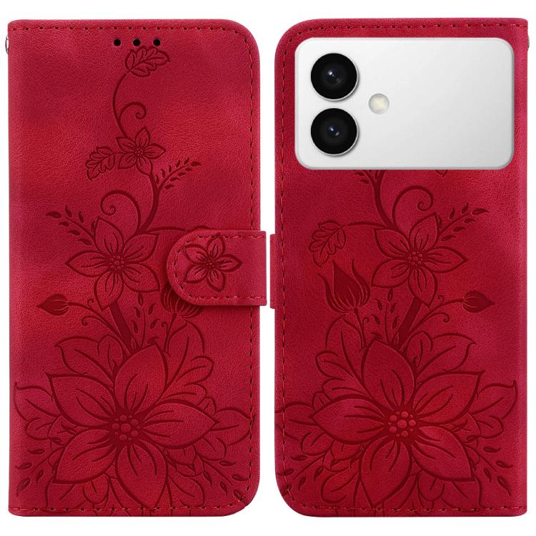 Custodia per telefono in pelle goffrata Giglio, For Galaxy S26 FE 5G, For Samsung Galaxy S26+ 5G, For Samsung Galaxy S26 Edge 5G, For Samsung Galaxy S26 Ultra 5G