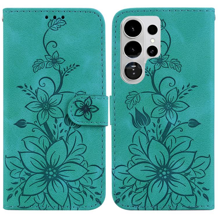 Custodia per telefono in pelle goffrata Giglio, For Galaxy S26 FE 5G, For Samsung Galaxy S26+ 5G, For Samsung Galaxy S26 Edge 5G, For Samsung Galaxy S26 Ultra 5G