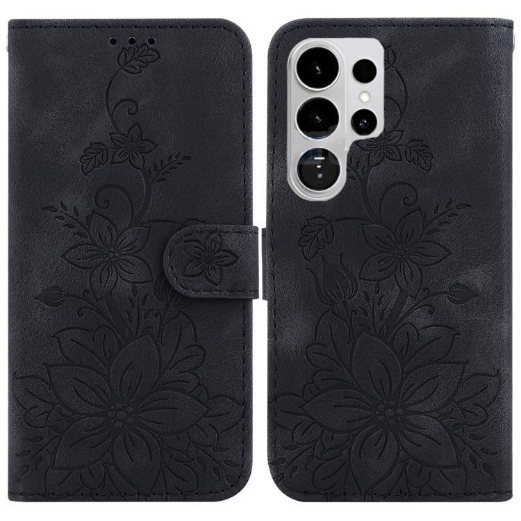 Custodia per telefono in pelle goffrata Giglio, For Galaxy S26 FE 5G, For Samsung Galaxy S26+ 5G, For Samsung Galaxy S26 Edge 5G, For Samsung Galaxy S26 Ultra 5G