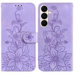 Custodia per telefono in pelle goffrata Giglio, For Galaxy S26 FE 5G, For Samsung Galaxy S26+ 5G, For Samsung Galaxy S26 Edge 5G, For Samsung Galaxy S26 Ultra 5G