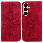 Custodia per telefono in pelle goffrata Giglio, For Galaxy S26 FE 5G, For Samsung Galaxy S26+ 5G, For Samsung Galaxy S26 Edge 5G, For Samsung Galaxy S26 Ultra 5G