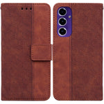 Custodia per telefono in pelle goffrata geometrica, For Samsung Galaxy S25 Ultra 5G, For Samsung Galaxy S24 FE 5G
