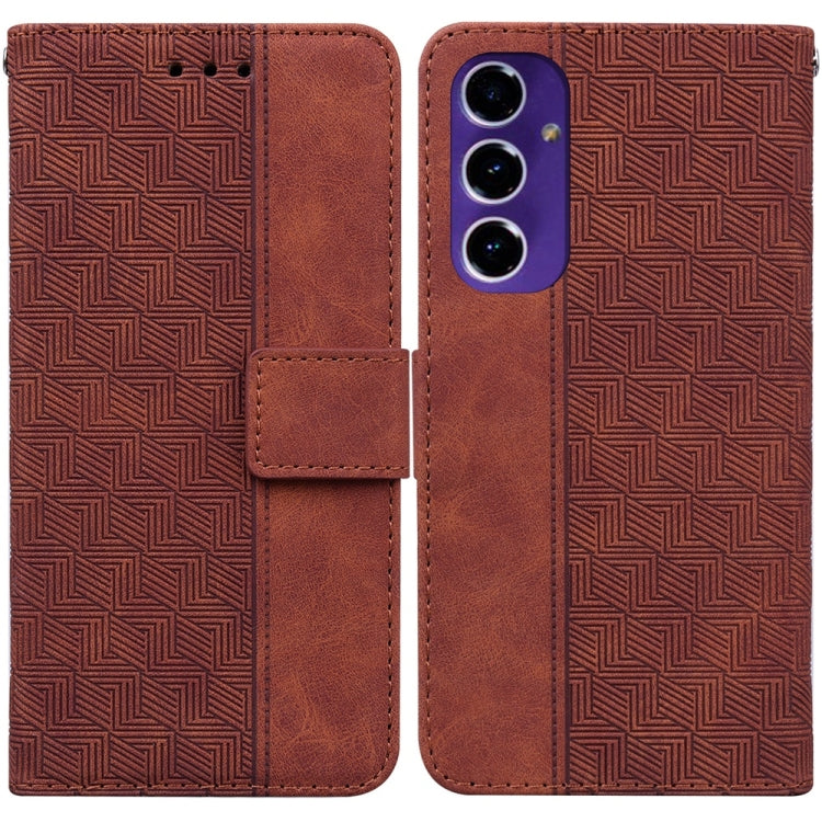 Custodia per telefono in pelle goffrata geometrica, For Samsung Galaxy S25 Ultra 5G, For Samsung Galaxy S24 FE 5G