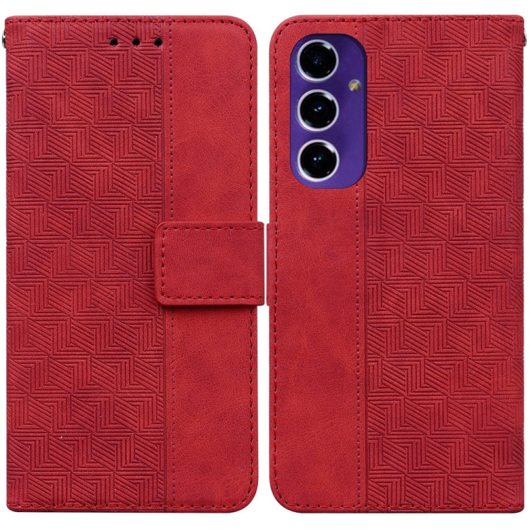 Custodia per telefono in pelle goffrata geometrica, For Samsung Galaxy S25 Ultra 5G, For Samsung Galaxy S24 FE 5G