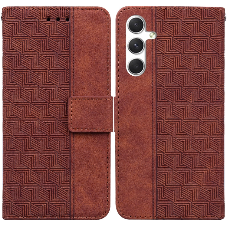 Custodia per telefono in pelle goffrata geometrica, For Samsung Galaxy S25 FE 5G, For Samsung Galaxy S25 Edge 5G, For Samsung Galaxy S25 5G, For Samsung Galaxy S25+ 5G