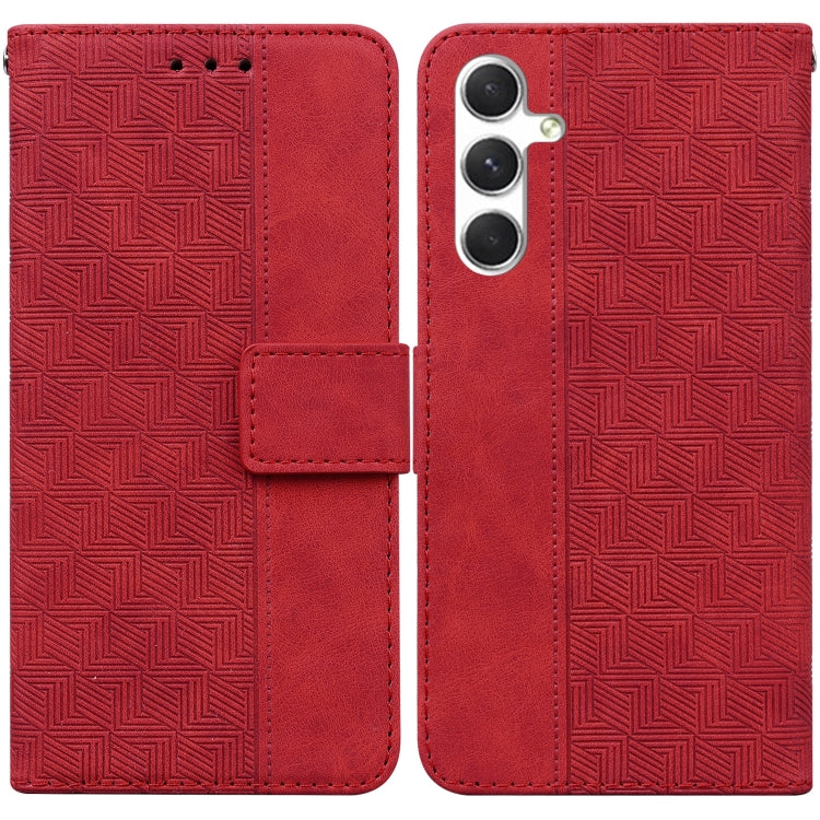 Custodia per telefono in pelle goffrata geometrica, For Samsung Galaxy S25 FE 5G, For Samsung Galaxy S25 Edge 5G, For Samsung Galaxy S25 5G, For Samsung Galaxy S25+ 5G